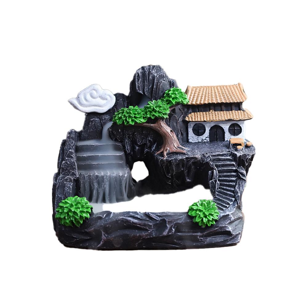 Creative Home Decorations Windproof Backflow Incense Fountain&Candlestick Ornaments Desktop Ind G6D8