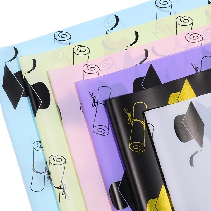 5/10pcs Doctor's Hat Bouquet Paper Gift Packaging Gift Flower Paper Pearl Film 57x57cm