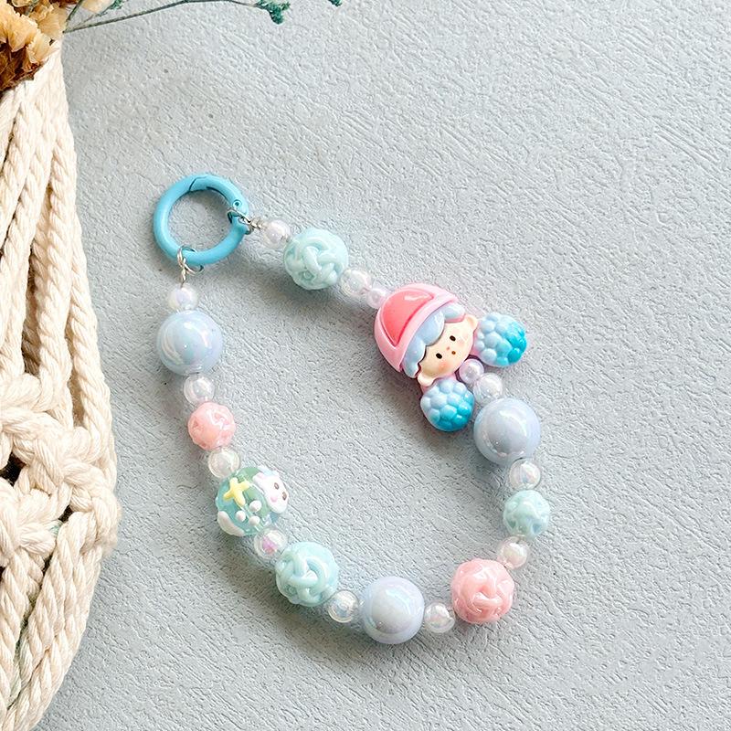 Molinta Beads Mobile Phone Chain Charm Keychain Girl Woman Cell Phone Case  Pendant Key Strap Rope