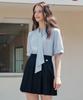 ZEROSTREET [7 Colors] Short Sleeve Tie Blouse