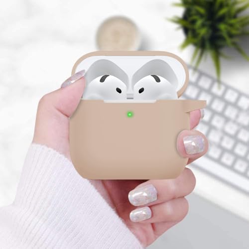 AirPods 4 Silicone Case Protective Silicone Cover with Keychain Wireless Charging Feature for Women and Gift Seekers
