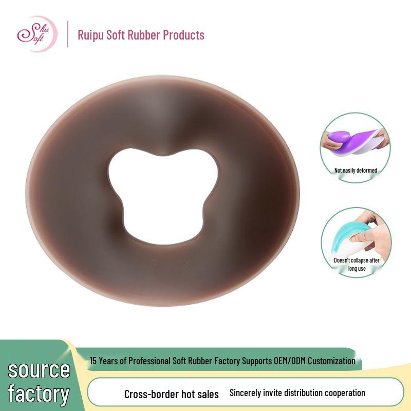 

Soft Silicone Beauty Pillow - Round Face Pad for Spa & Salon 30cm x 26cm фиолетовый
