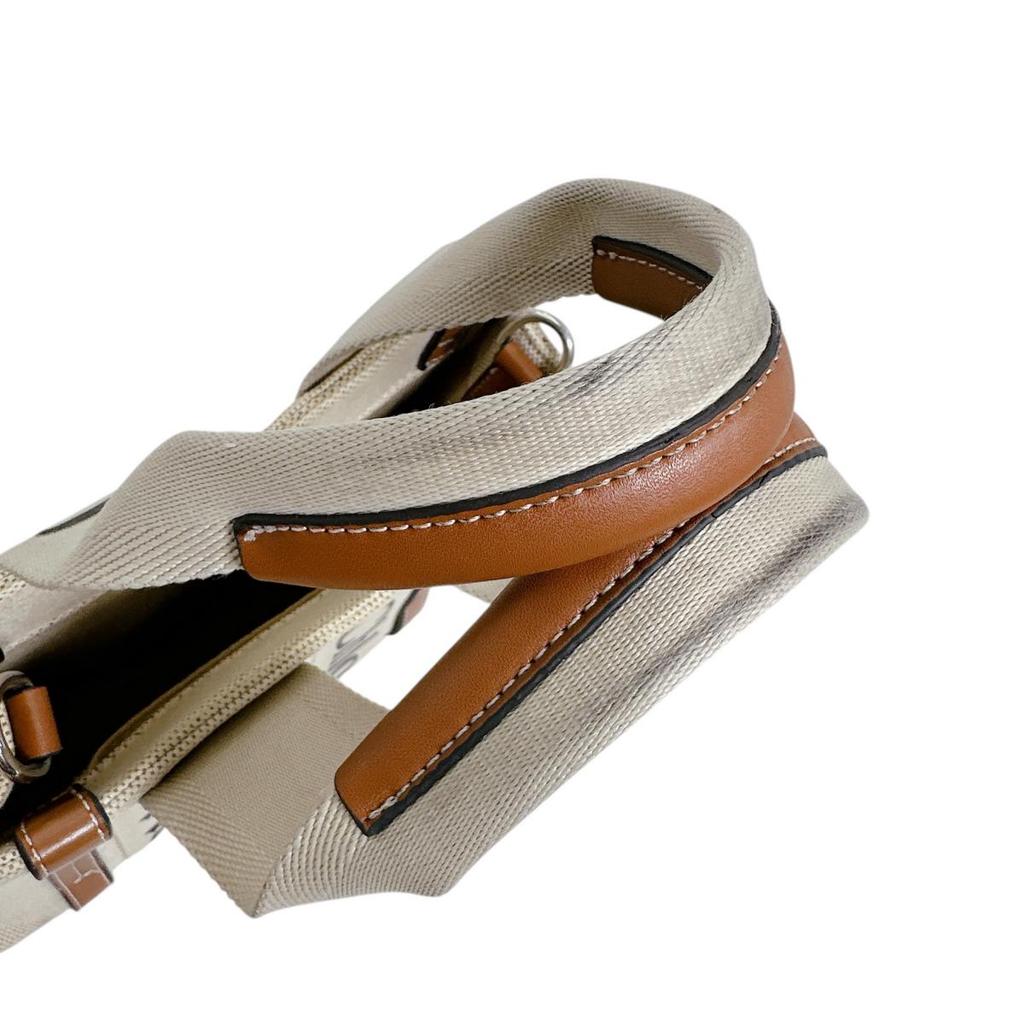 Chloe Shiny calfskin Woody Handbag linen beige Women Used