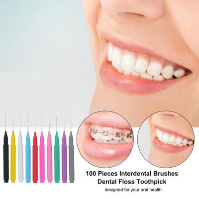 100 stuks Interdentale ragers Tandzijde Tandenstoker Orthodontische beugels Borstel Gebitsreinigingsgereedschap