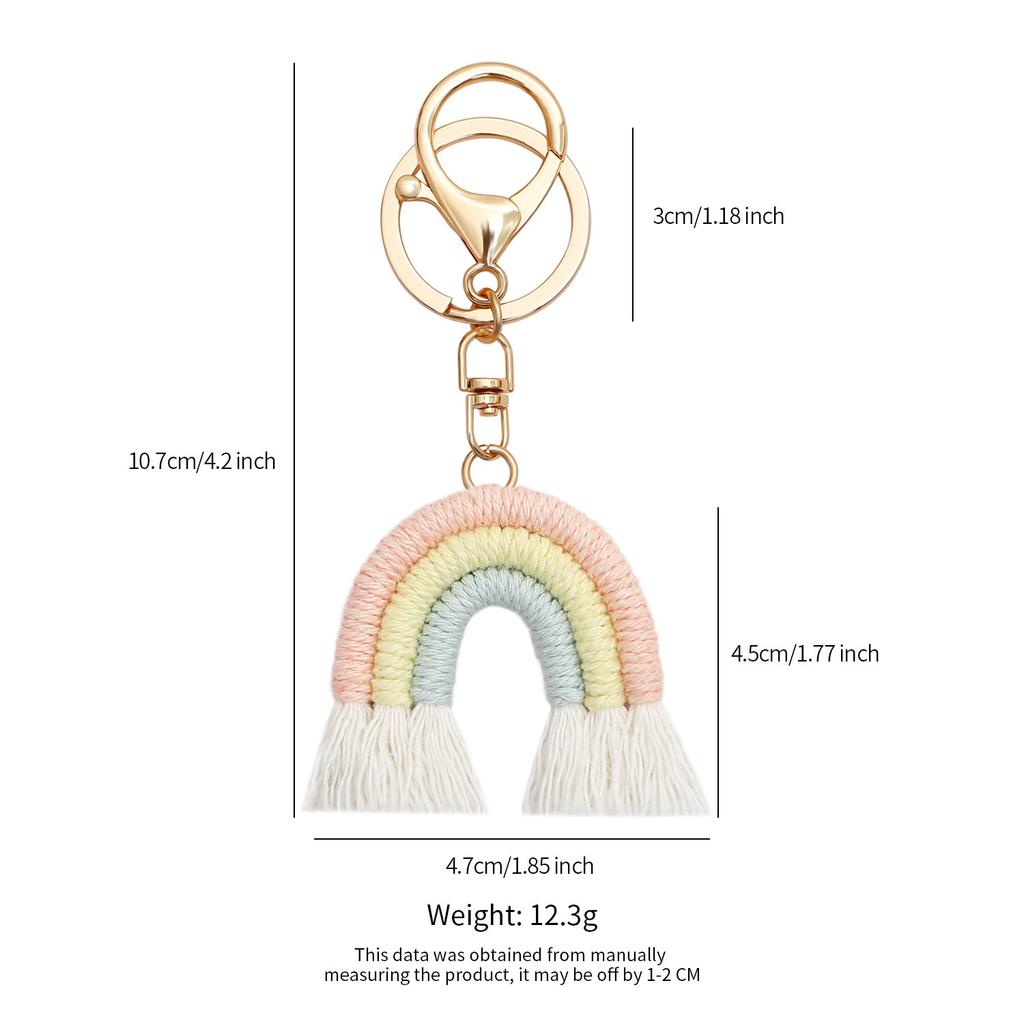 Hand-woven Rainbow Pendant Bohemian Fringed Bag Pendant Mini Cute Keychain Pendant