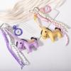 1 Piece Leather Pony Keychain Braided Rope Backpack Pendant For Phone Bag Hanging Accessories Diy Decoration
