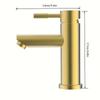 Brushed Golden Stainless Steel Faucet for Bathroom Sink, a Minimalist And Luxurious Hot And Cold Water Tap.