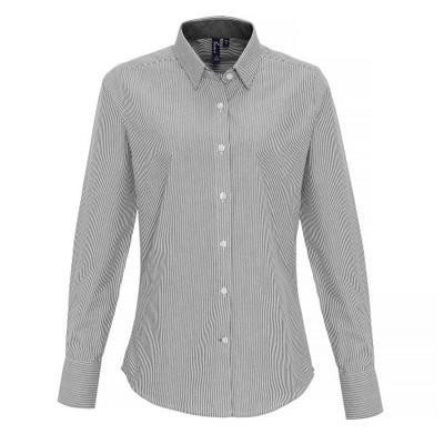 Dame/dame bomullsrik Oxford Stripe Bluse
