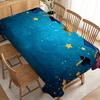 Party Tablecloth/Tablecover "Celestial Graduation Tablecloth with Blue Caps, Golden Tassels, And Shining Stars, Durable Polyester, No Electricity Need
