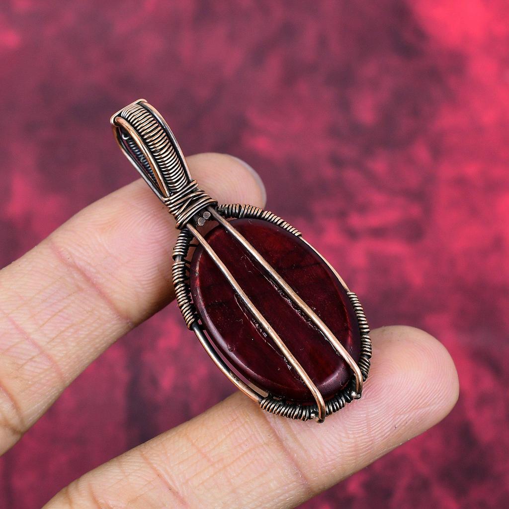 Tree of Life Red Fire Labradorite Pendant Copper Wire Wrapped Pendant Gemstone Pendant Copper Wire Jewelry Gifts for Women Handmade Pendants