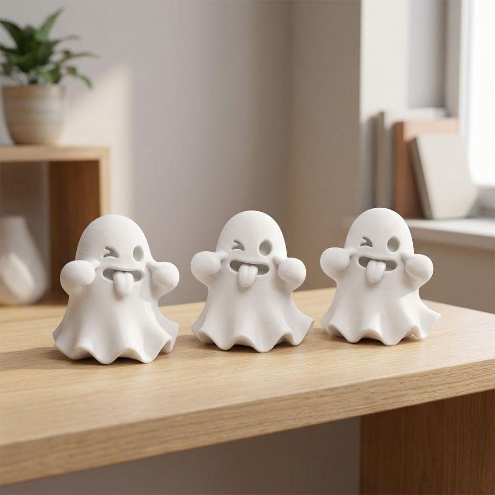 Fun Expression Cute Ghost Statues Mischievous Table Ghost Sculpture  Home Office