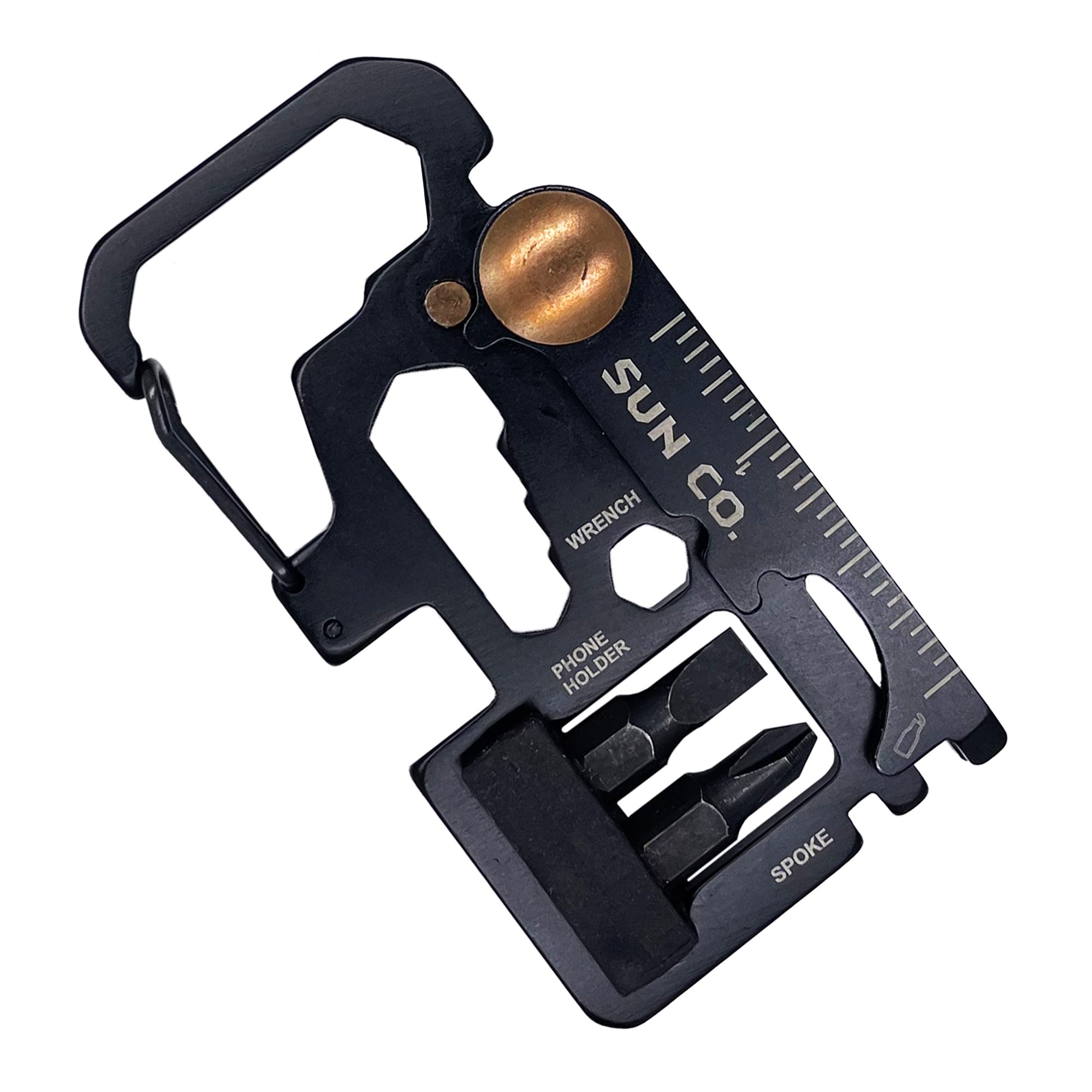 

Sun Company Combo Driver - 18-Function Carabiner Multi-Tool with Screwdriver, Hex Wrench, Pry Bar, Bottle Opener | A Handy Gadget for Camping, Hiking,