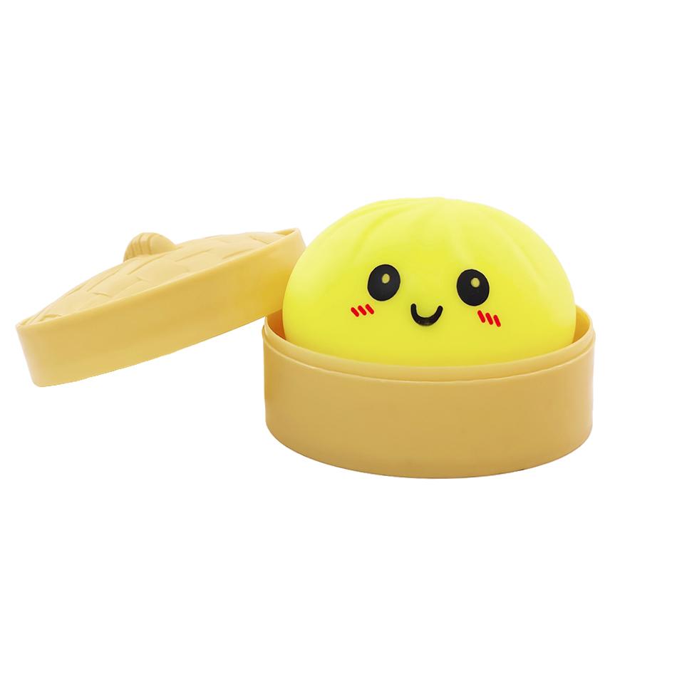 Dumpling Stress Balls Rainbow Bun Fidget Sensory Toy Simulation Food with Little Steamer Squeeze Dough Ball Toy Cute