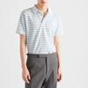 PRADA Short Sleeved Striped Polo Shirt UJN765-17KS-F0W3B-S-WMO