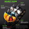[Giawkca] Retro Motorcycle Helmet Shield Bubble Visor, PC Goggles Lens Replacement 3/4 Open Face