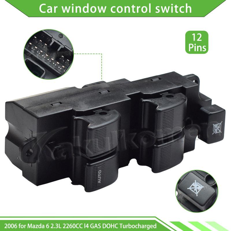 100% New 12 P Electric Window Lifter Glass Power Window Switch Regulator Button For Mazda 6 323 BL4E-66-350W1 CB81-66-350W1