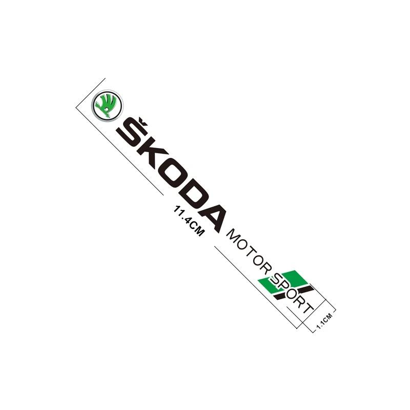 BATA7 4Pcs Skoda Car Badge Sticker, Rearview Mirror & Wiper Decal, Motorsport Logo Sticker for Octavia 3 Fabia Kodiaq Kamiq RS Rapid