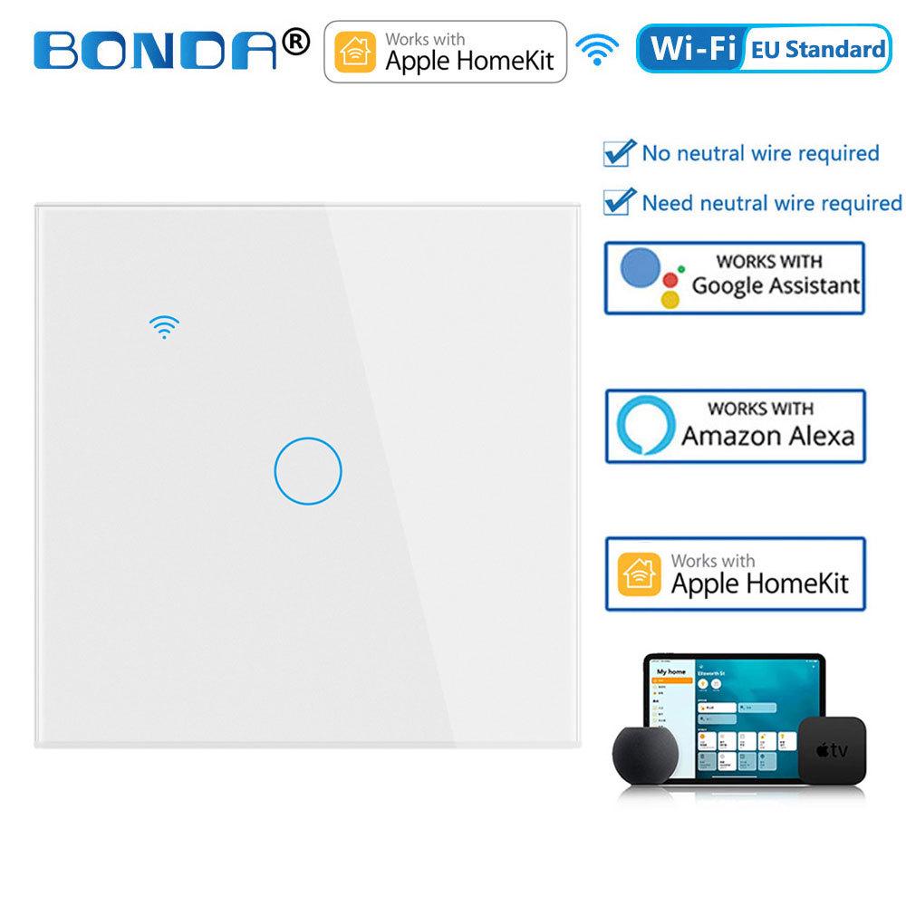 Apple HomeKit WiFi Smart Switch: Touch Control, Voice Assistant Compatible, US Standard, Alexa Integration