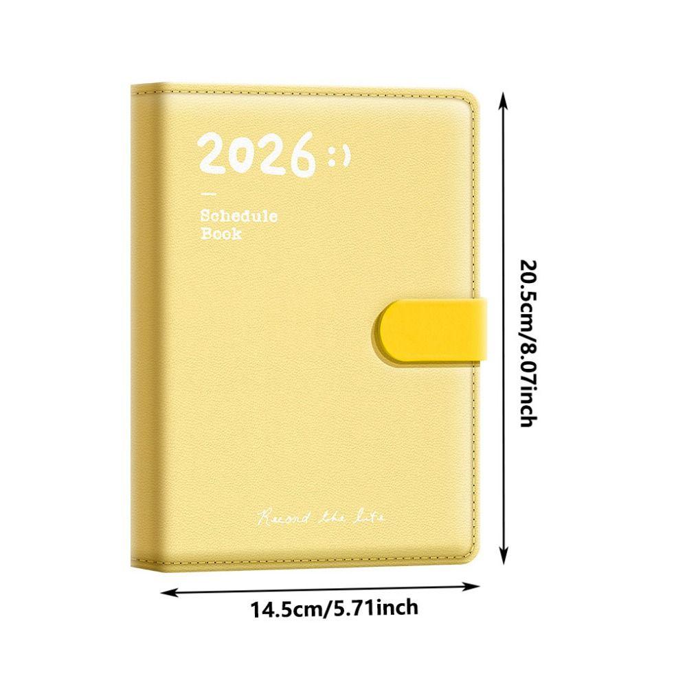 Portable A5 2026 Schedule Book To Do List Planner Reminder Agenda Book Textured PU Daily Planner Office Supplies