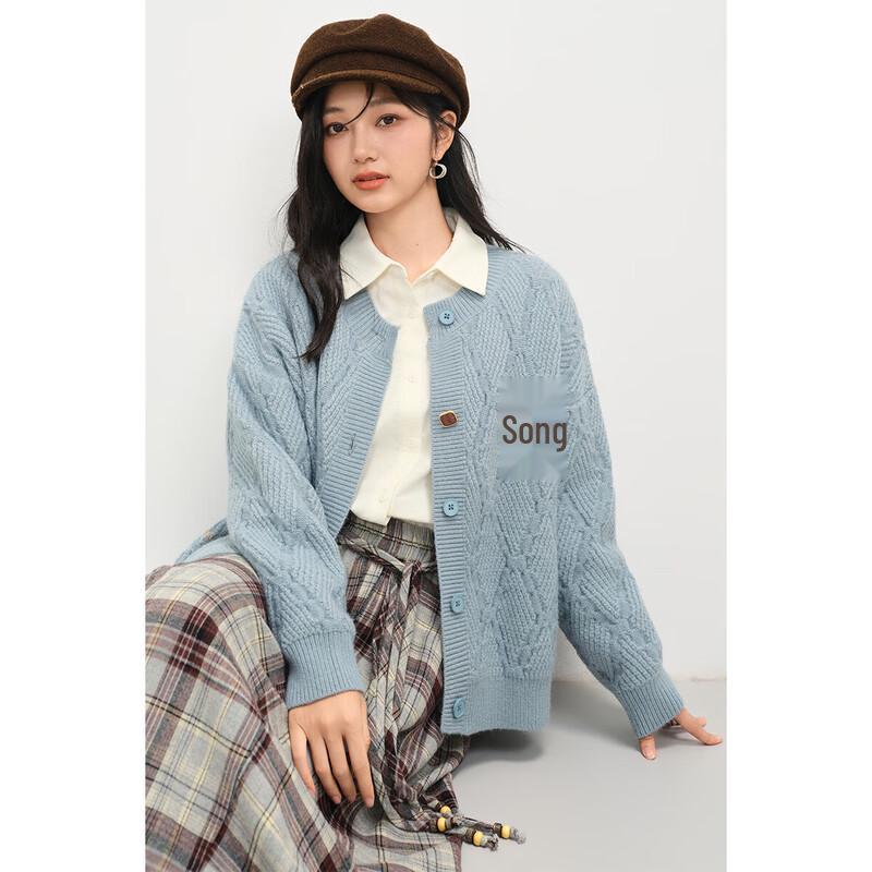 INMAN Women's Embroidered Knit Cardigan Sweater