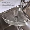 Upgraded Stainless Steel Triangular Sink Drain Basket and Filter for Leftovers and Produce