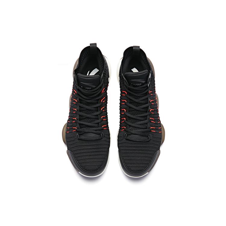 Anta Basketball Shoes Men's High Top Black/Race Red 91831190-4