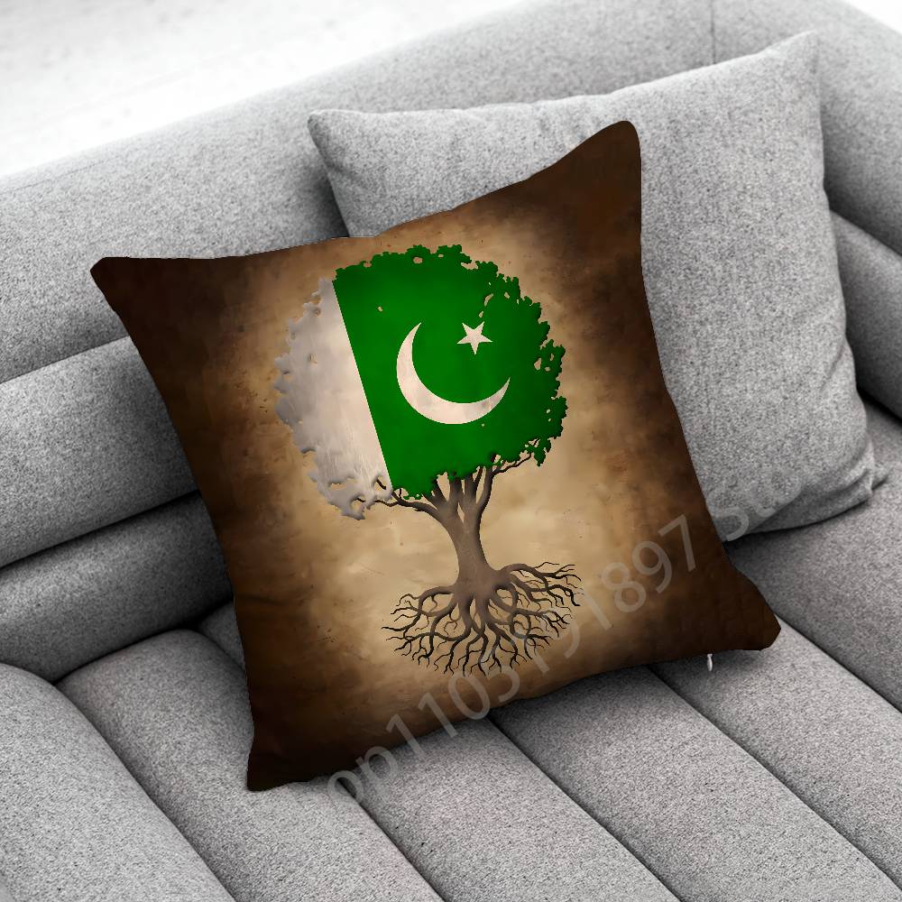 Pakistan Passport Map Flag Throw Pillow Case For 30cm 40cm 45*45cm 50cm 55cm Square Sofa Pillowcase Shell