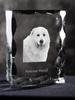 Pyrenean Mastiff, Mastín Del Pirineo - Crystal with a Picture of a Dog, Glass Statuette with a Picture, Unique Frame with a Picture from Art-Dog Brand
