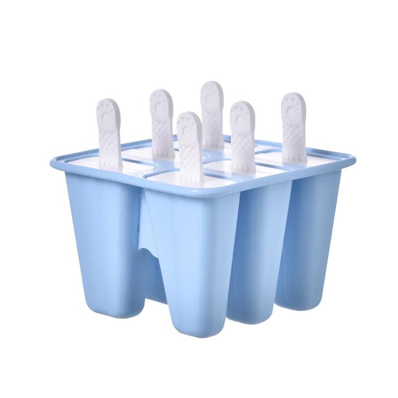 6 Girds Creative Silicone Ice Mold for Home Use Summer DIY Homemade Ice Cream Mold Kids Popsicle Ice Cube Tray Freeze Box
