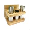 and Pepper Shaker Set Condiment Jars with Base Accessories Toothpick Holder Napkin for