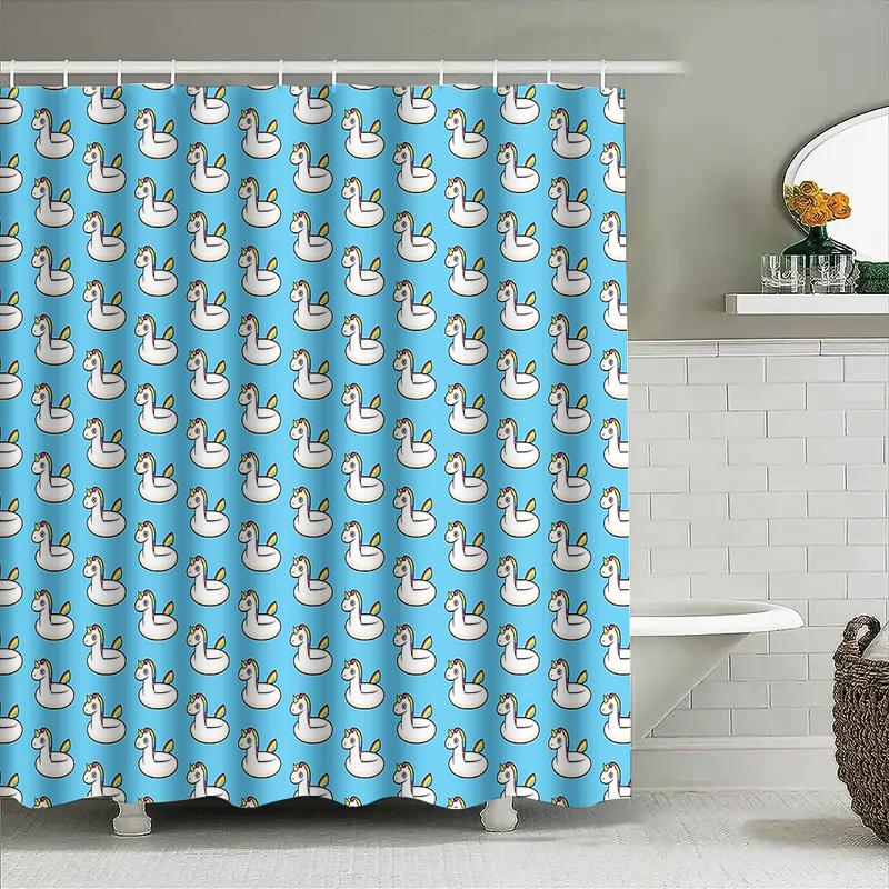 Bathroom Shower Curtain Set Waterproof Farmhouse Animal Pattern Fabric Decor Vintage Rustic Farm Home Decor Shower Curtain