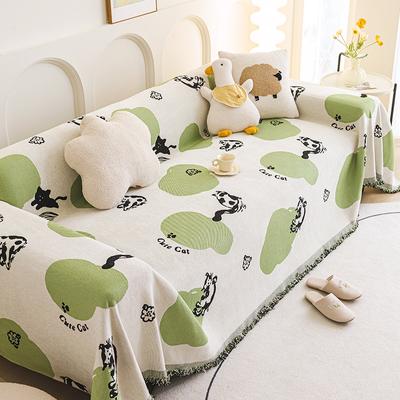 Chenille Sofa Towel Cute Cartoon All-Inclusive Four Seasons Universal Sofa Slipcover Cover Anti-Scratching Non-Slip Sofa Blanket