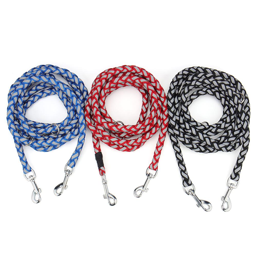 Multi-functional Double Buckle Reflective Dog Leash Double-ended Long Rope Dog Leashes Outdoor Training Run