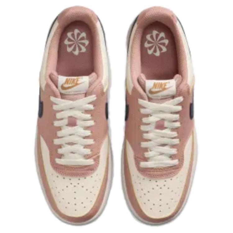Nike  Court Vision Low Next Nature Particle Pink Midnight Navy Women Sneakers Pale-Ivory Metallic-Gold DH3158-606