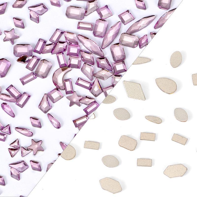 Flat Bottom Special-Shaped Diamond Star Moon Water Drop Star Anise Diamond Crystal Powder Glass Diy Nail Art Jewelry