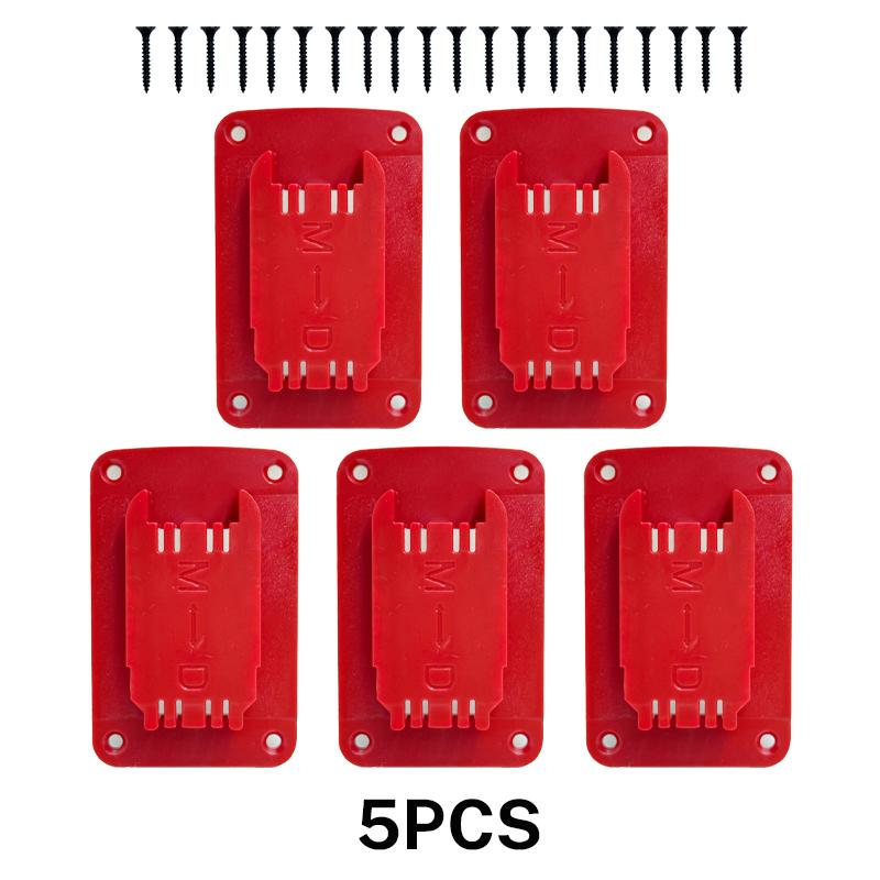 5pcs Tool Holder Dock Wall Mount Storage Rack For Dewalt 14.4V/18V/20V For Milwaukee 18V Fixing Devices Drill Tools Holder