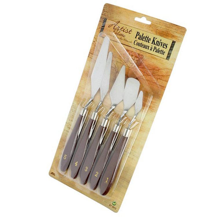 5-Piece Stainless Steel Palette Knife Paint Scraper Set for Art Students коричневый