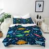 Dinosaur Design Duvet Cover,Reversible Kids Bedding Set for Boys Girls,2 Pcs Soft Breathable Comforter Cover Set and Pillowcases