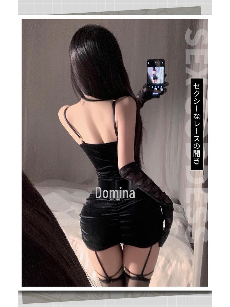 Domila Red Velvet Christmas Lingerie Set