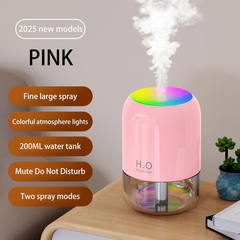 Mini Air Humidifier Household Quiet Moisturizing Bedroom Office Desktop Usb Small New Colorful Atmosphere Light Spray