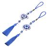 5Pcs Evil Eye Pendant Coloured Glaze Blue Tassel Exquisite Design Good Luck Evil Eye Decor for Room 