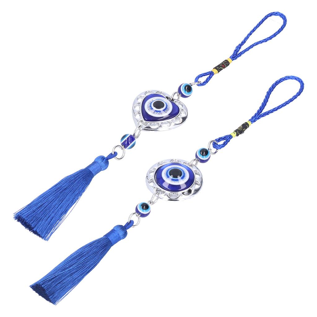 5Pcs Evil Eye Pendant Coloured Glaze Blue Tassel Exquisite Design Good Luck Evil Eye Decor for Room 
