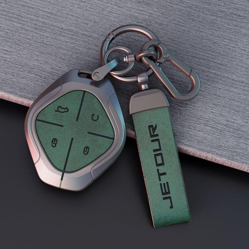 Zinc Alloy Car Key Case For Jetour Dashing Keychain Remote Cover Bag Shell Housing Ring Holder Fob Accessories