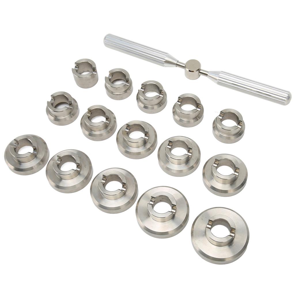 15 Dies Watch Back Cover Opener Kit Different Sizes Stainless Steel Watch Back Cover Removal Repair