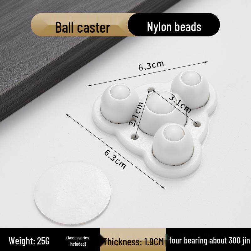 No-Punch Adhesive Universal Wheel Casters: Mobile Ball Bearing Wheels for Household Use