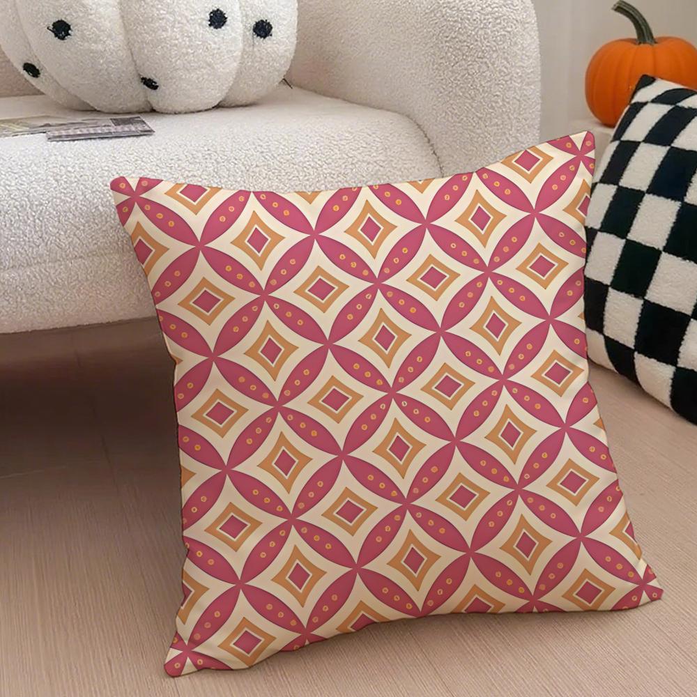 Indonesia Batik Cushion Cover Throw Pillow Cover Hidden Button Durable Polyester Chair Cushion