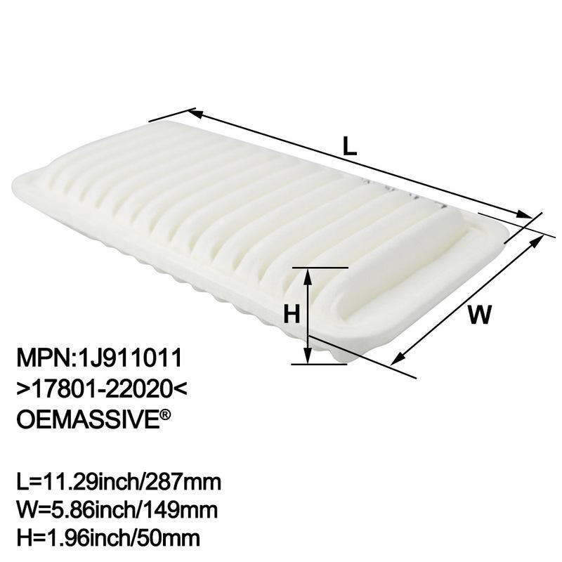 Luftfilter 17801-22020 für Toyota Corolla E120 E130 2001 2002 2003 2004 2005 2006 2007 1.4L 1.6L 1.8L Autozubehör