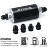 ID:58MM Universal Fuel Filter with Bracket with 2pcs AN6/AN8/AN10 Adaptor Fittings with 100micron Steel Element PQY5573+LS2511