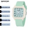 Sanda Colorful Minimalist Student Quartz Watch with 3D Scale and Waterproof Design