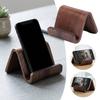 Soporte de Teléfono de Madera de Nogal Ángulo de Visión de 60 Grados Soporte de Escritorio para Smartphone Estante Expositor de Tarjetas de Visita